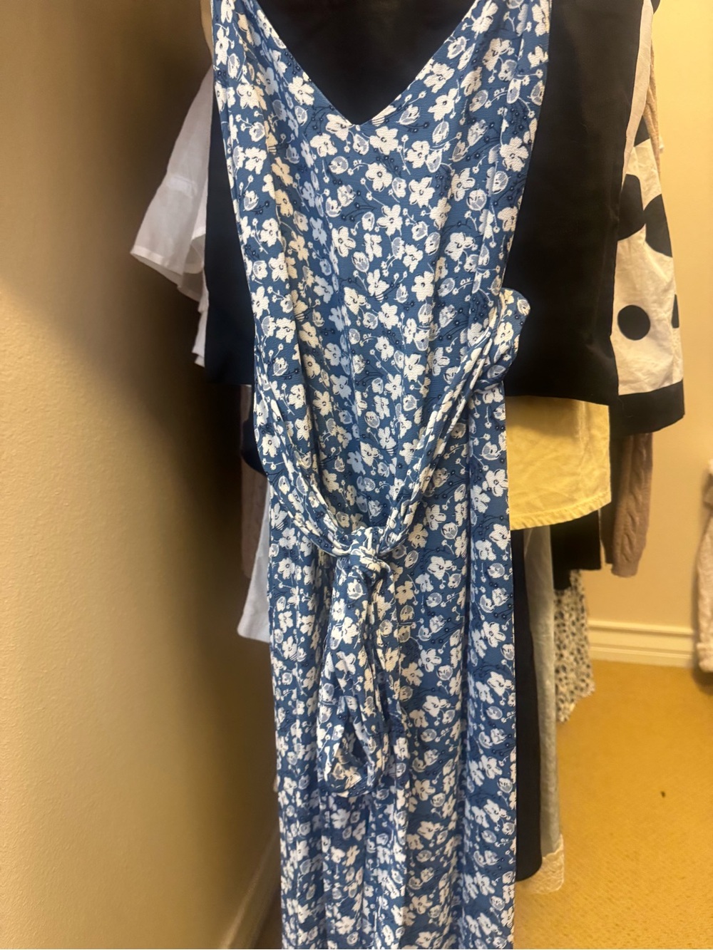 Reformation Blue and White Floral Midi Dress